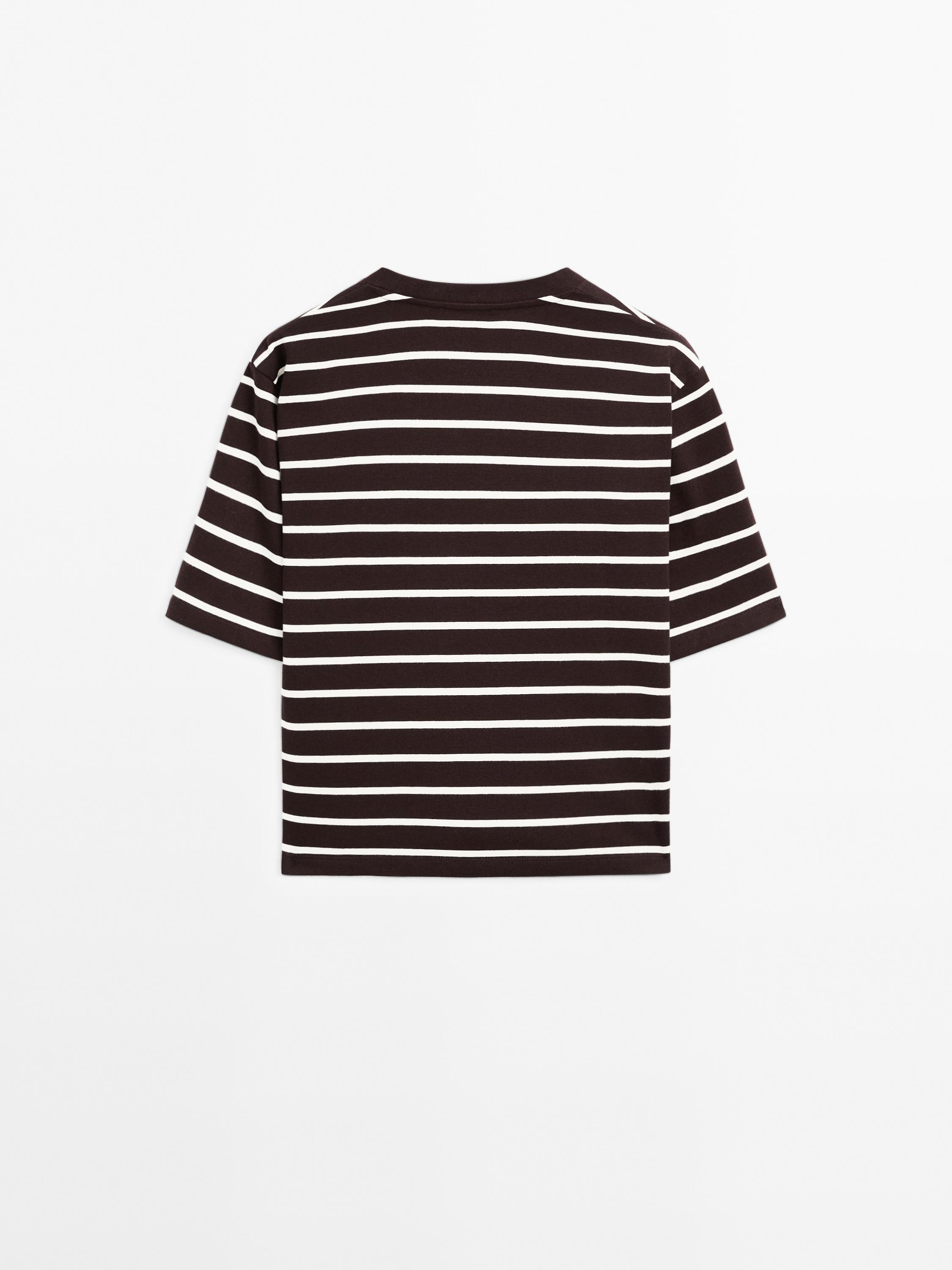 Striped 100% cotton T-shirt